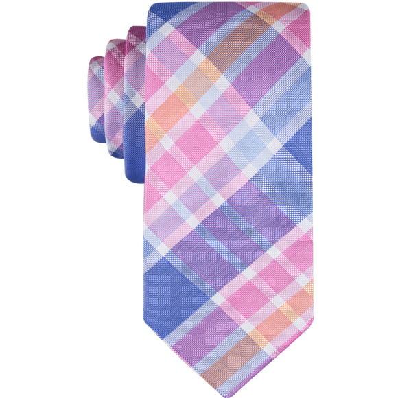 Tommy Hilfiger Men Festive Plaid Tie Pink - Picture 1 of 1